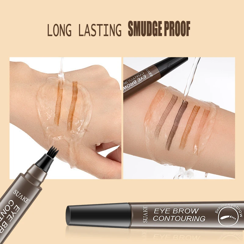 Wholesale Microblading Micro Fork Tip Applicator Eyebrow Pen Liquid Waterproof Eye Brow Pencil Natural Finish