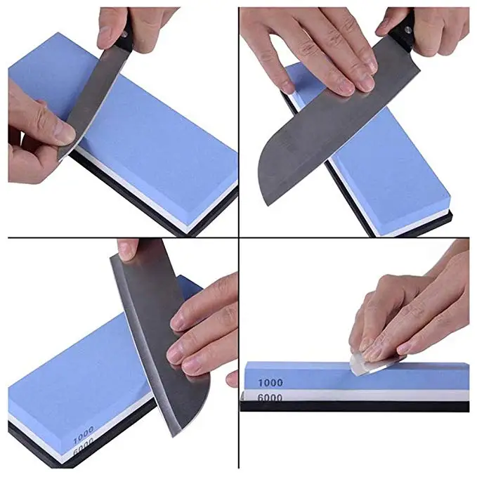 Dual Sided 1000/6000 Grit Professional Whetstone Knife Sharpener Stone Whetstone Sharpening Kit