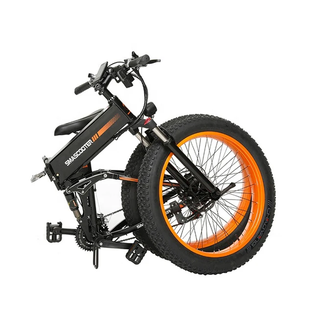 best full suspension folding mountain electric bike 26 inch 48v 1000w motor fat tire electric bicycle