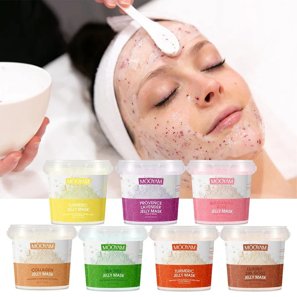 1L Spa Rubber Rose Lightening Mask Hyaluronic Acid Vitami C Hydro Collagen Crystal Face Masking Jelly Mask Powder
