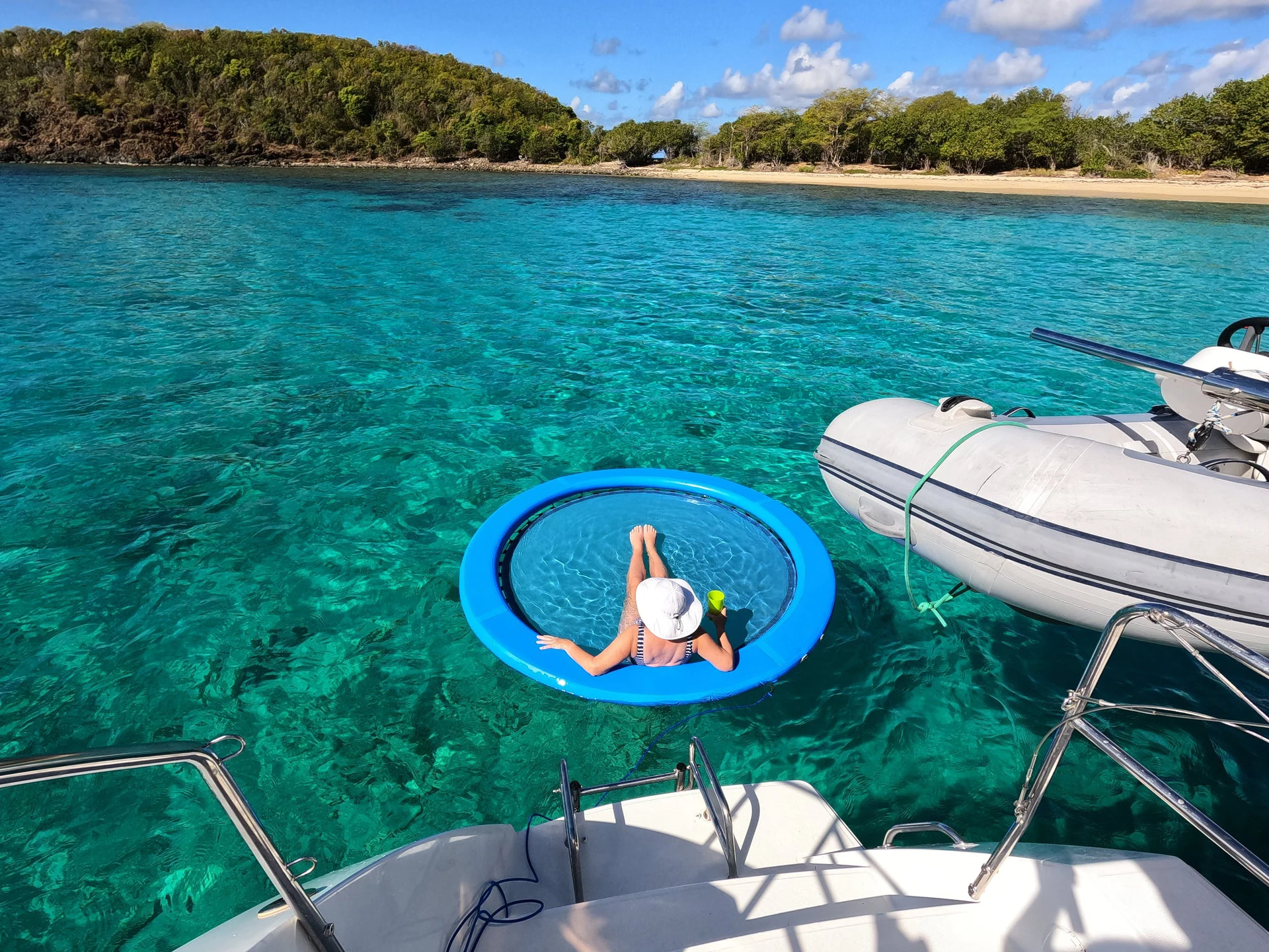 Круглый надувной водный гамак 10 футов, Плавающая Платформа, коврик для бассейна с сетчатой рампой для собак