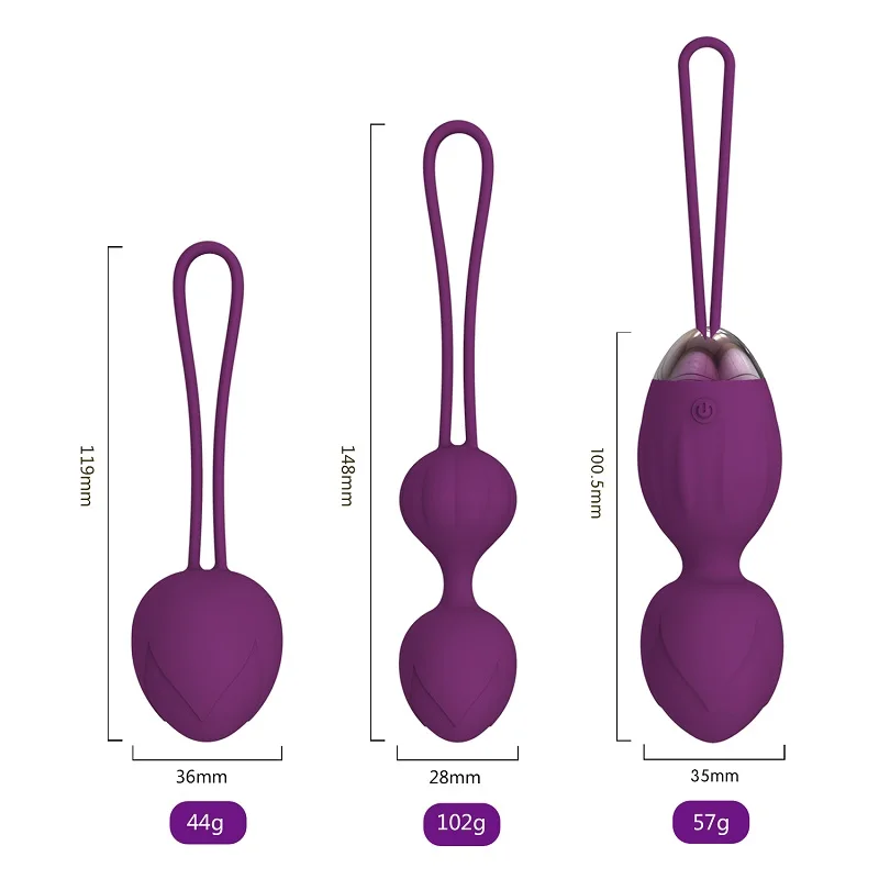 HM Cherry Portable Remote Control Silicone Kegel Ball Set With 10 Vibration Strengthen Vaginal And Pelvic Floor Muscles
