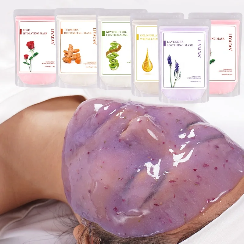 Factory Wholesale DIY SPA Set Whitening Collagen Rose Turmeric Facial Mask 1000g Hydrojelly Mask Powder