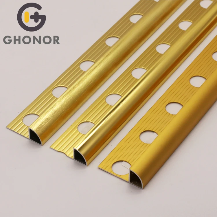 Hotsalemetal Aluminium Brushed Decorative Metal Close Edg Corner Tile Trim Alloy Line Decor With Holes Catalog Offered
