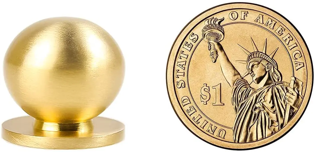 AIMINO OEM Round Solid Brass Pulls Antique Cabinet Drawer Small Handles Modern Minimalist Handles Knobs (Antique Bronze