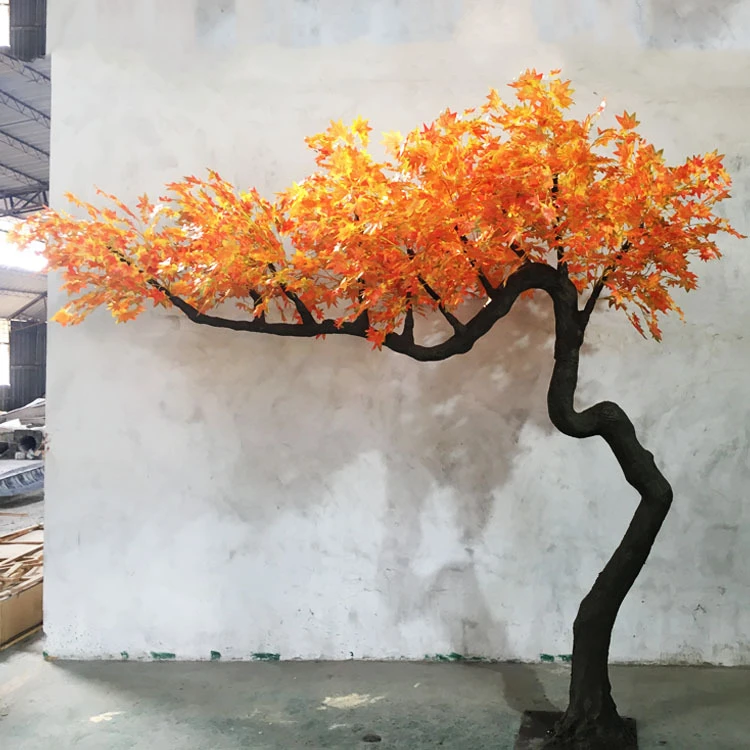 betterlove Large Handmade Artificial Yellow Maple Tree Chinese Maple Trees Faux Japanese Red Maple Tree