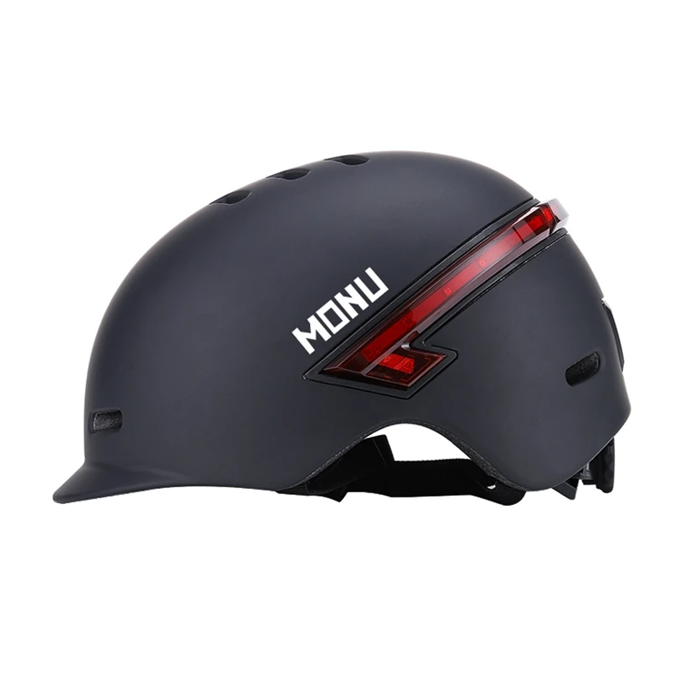 MONU SPORTS OEM ODM City Road Bike Riding Electric Scooter Smart cycling Helmet With Turn LED Signal  Light and Bluetooth remote