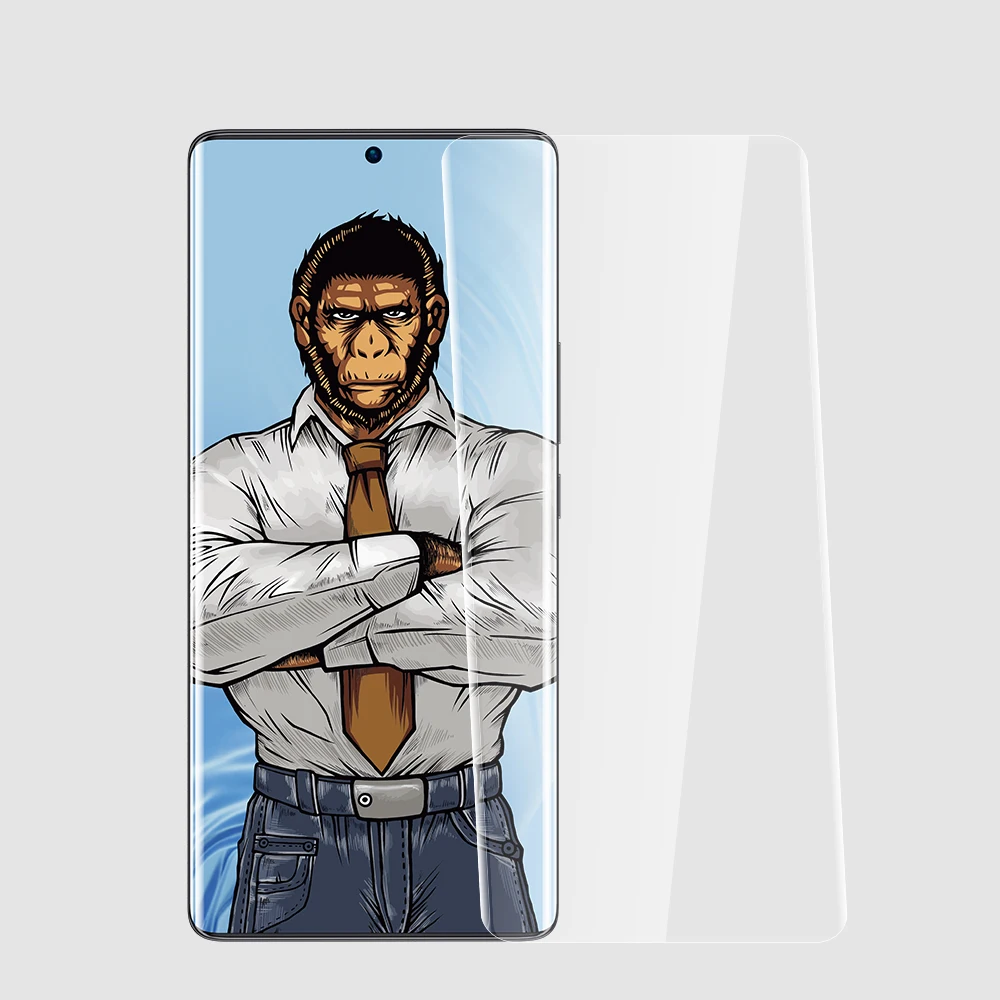 Blueo for huawei mate 20x mate 40 pro uv liquid 3d curved tempered glass for huawei p30 pro smartphone screen protector for p50