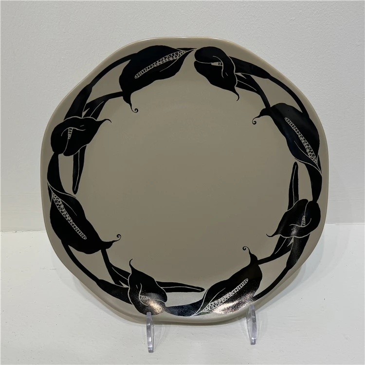 Popular design home dinnerware rice bowl pattern handmade ceramic salad bowl for restaurant