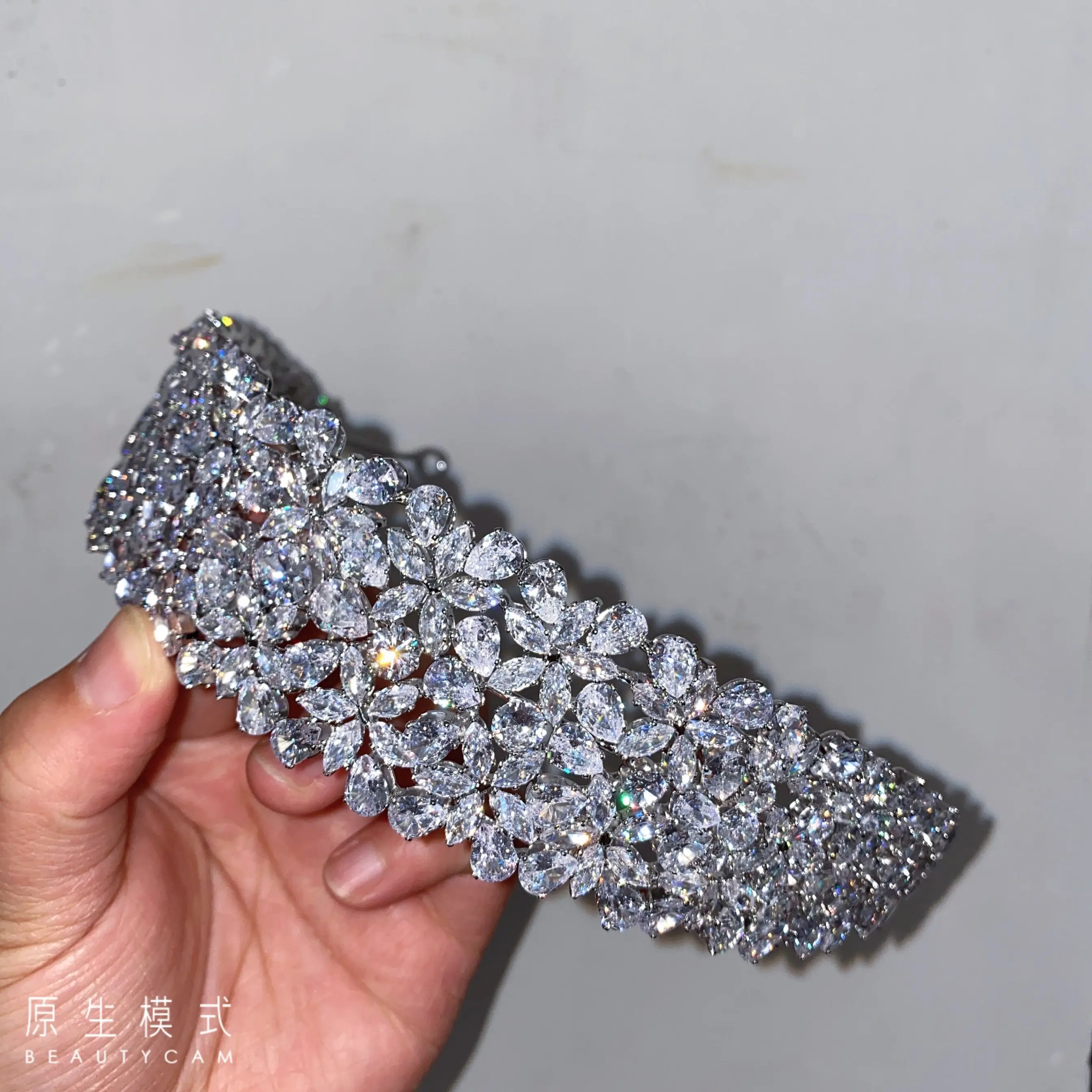 Wedding Hair Accessories Full Rhinestone Zircon Headband Oval CZ Rhinestones Bridal Queen Stars designs Tiara hair Band T0184