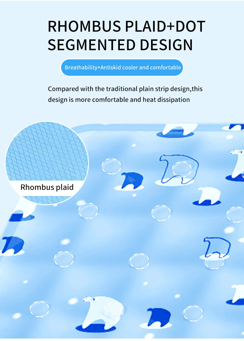 Foldable Reusable Non-toxic Ice Pads Cooling Dog Mat Pet Ice Pad Logo Opp Bag for Pets Customized SGS Solid Hand Wash Acceptale