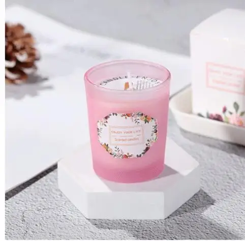 Soy Wax Brown Scented Candles Gifts Smokeless Romantic Home Scented Candles Wholesale glass candle jars