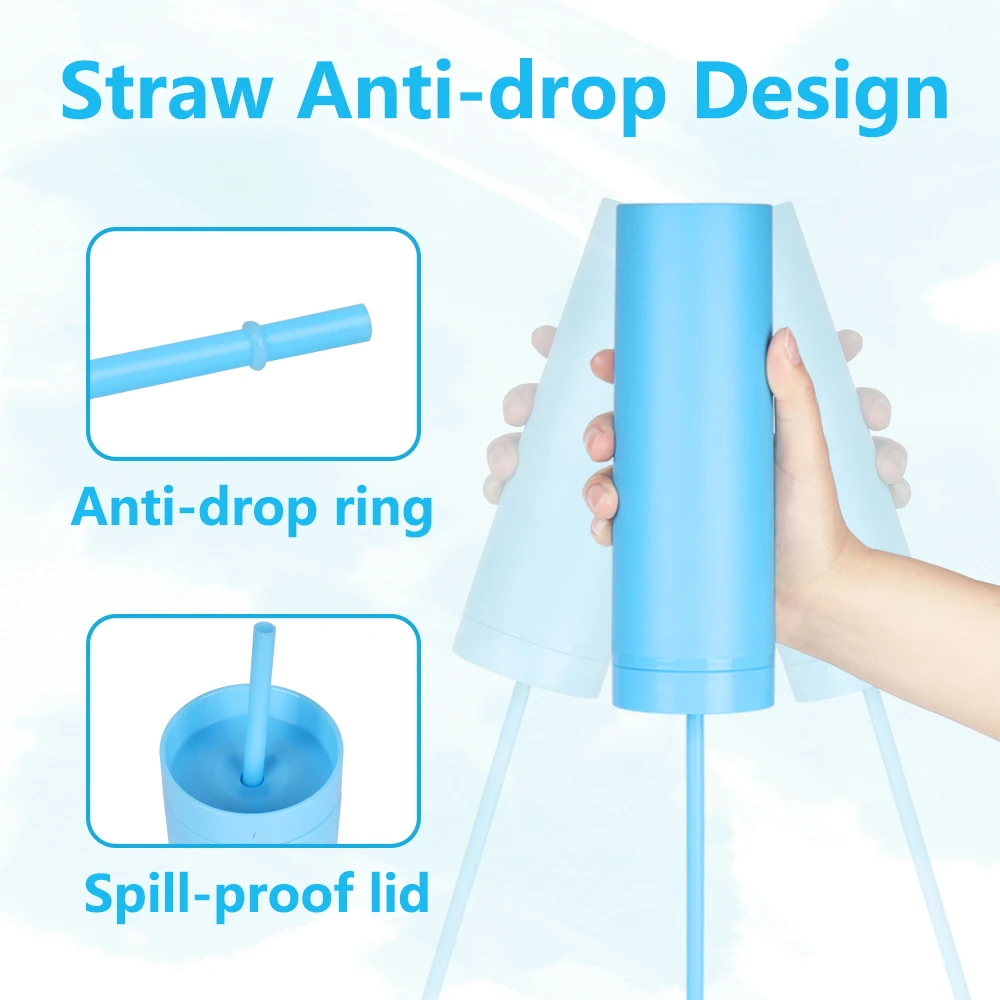 B14-1139 16oz Plastic Skinny Tumbler Cups with Various Colors Stocked BPA Free 16 oz Plastic Water Cup with lid and Straw