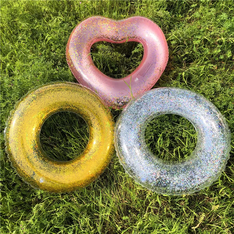 Inflatable Pvc Transparent Feather Water Float Circle Ring Pool Floats Tube Clear Float Swimming Ring