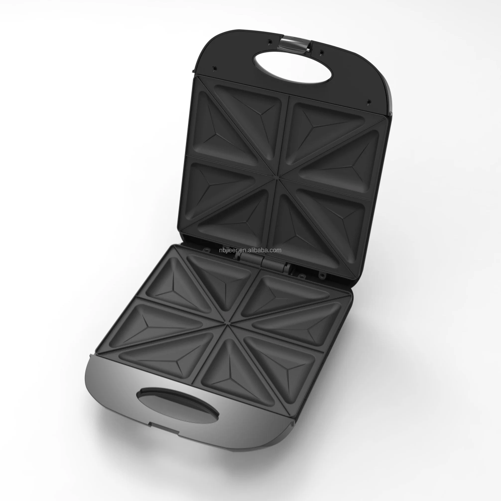 Easy Operation 4 Slice Home Big Fixed Plates Electric Smokeless Non-Stick Press Grill Sandwich Churro Donut Waffle Steak Maker