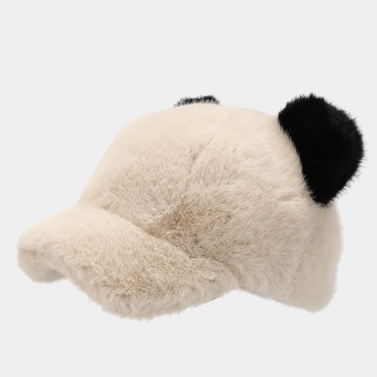 2024 New Winter Thickened Warm Panda Ears Plush Baseball Cap Women Female Cute Fashion Baseball Caps