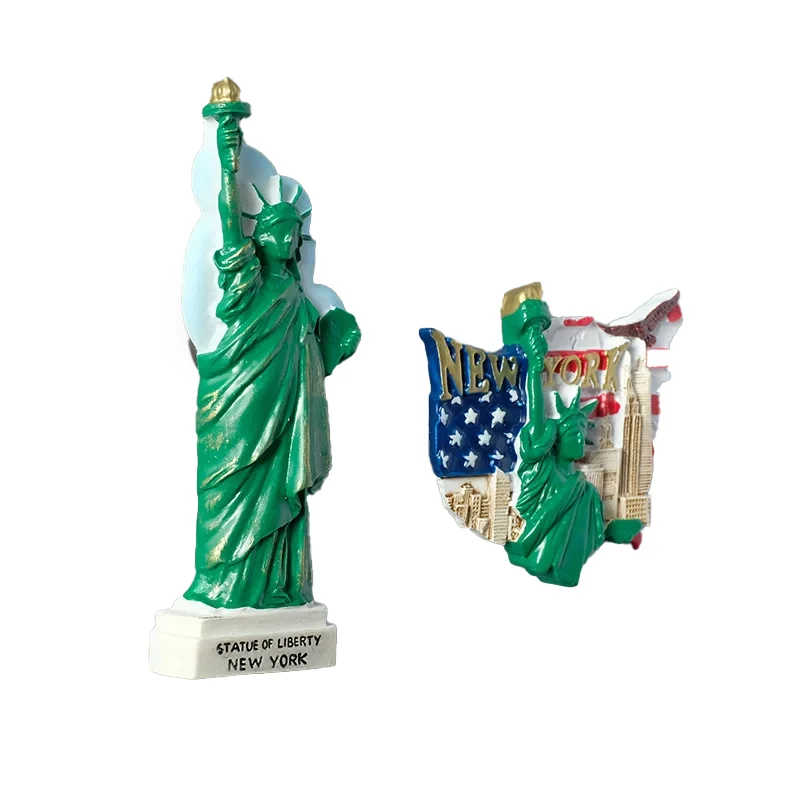 WD  USA Travel souvenirs customized resin refrigerator magnets  Statue of Liberty Eagle Flag Creative 3D Resin fridge magnets