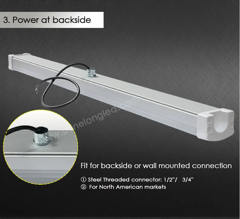 ShineLong led tri proof light vapor proof light ip66 ik10 Non-Dim Dali Dim Linkable/Tool free 4cct Suspending & Ceiling mounted
