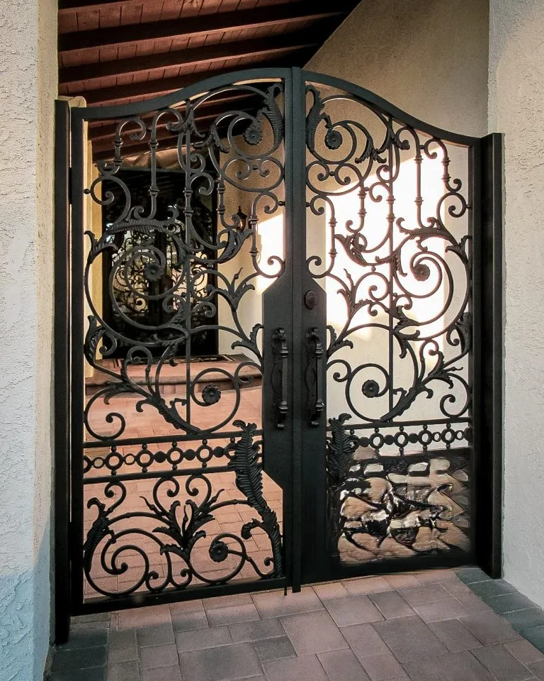 High Quality Models Wrought Iron Gates Double Main Door Exterior Iron Gate Price