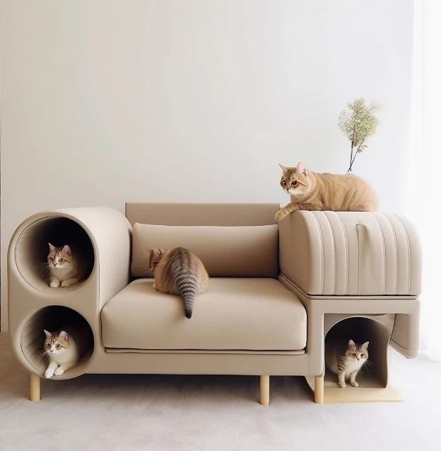 3D Print Cat Bed Kennel Pet Sofa Durable Scratch-Resistant Easy to Clean Pets and Humans Sharing Furniture Customized