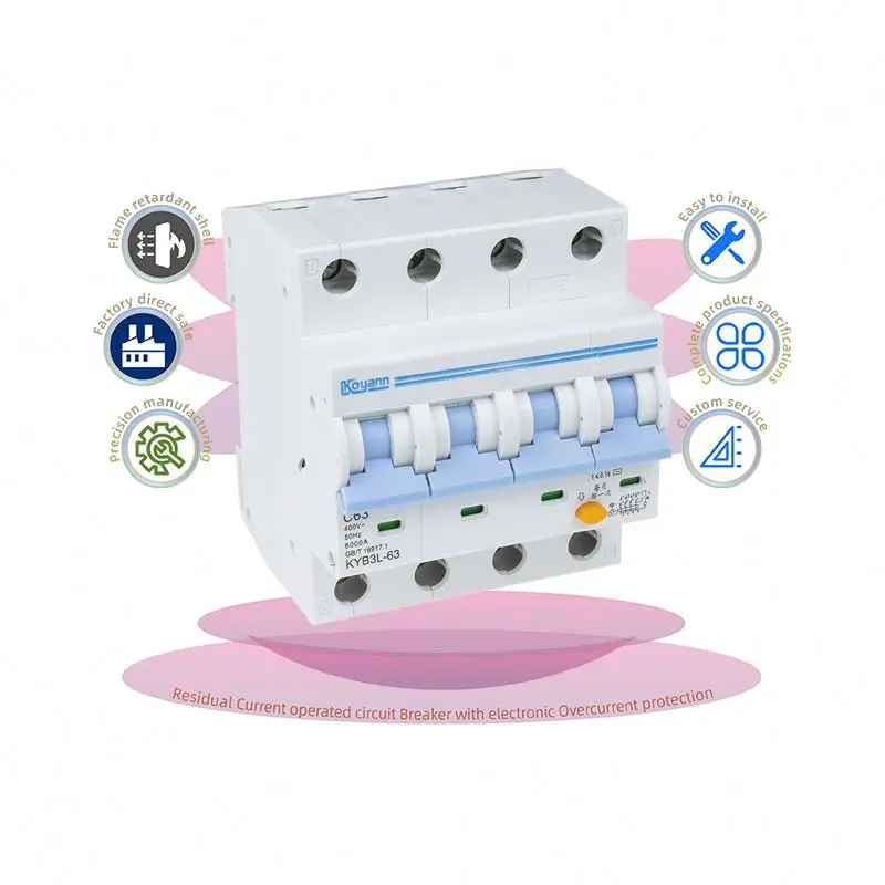 Автоматический выключатель утечки RCBO, электрический выключатель Rcbo 40A для промышленного контроля