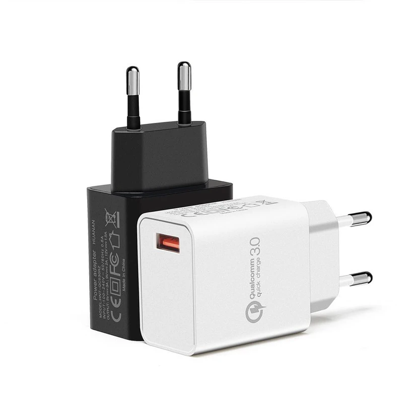  2021 горячая распродажа 18 Вт USB адаптер питания быстрая зарядка 3 0 зарядное устройство с европейской вилкой настенное для мобильного телефона ноутбука пользовательским