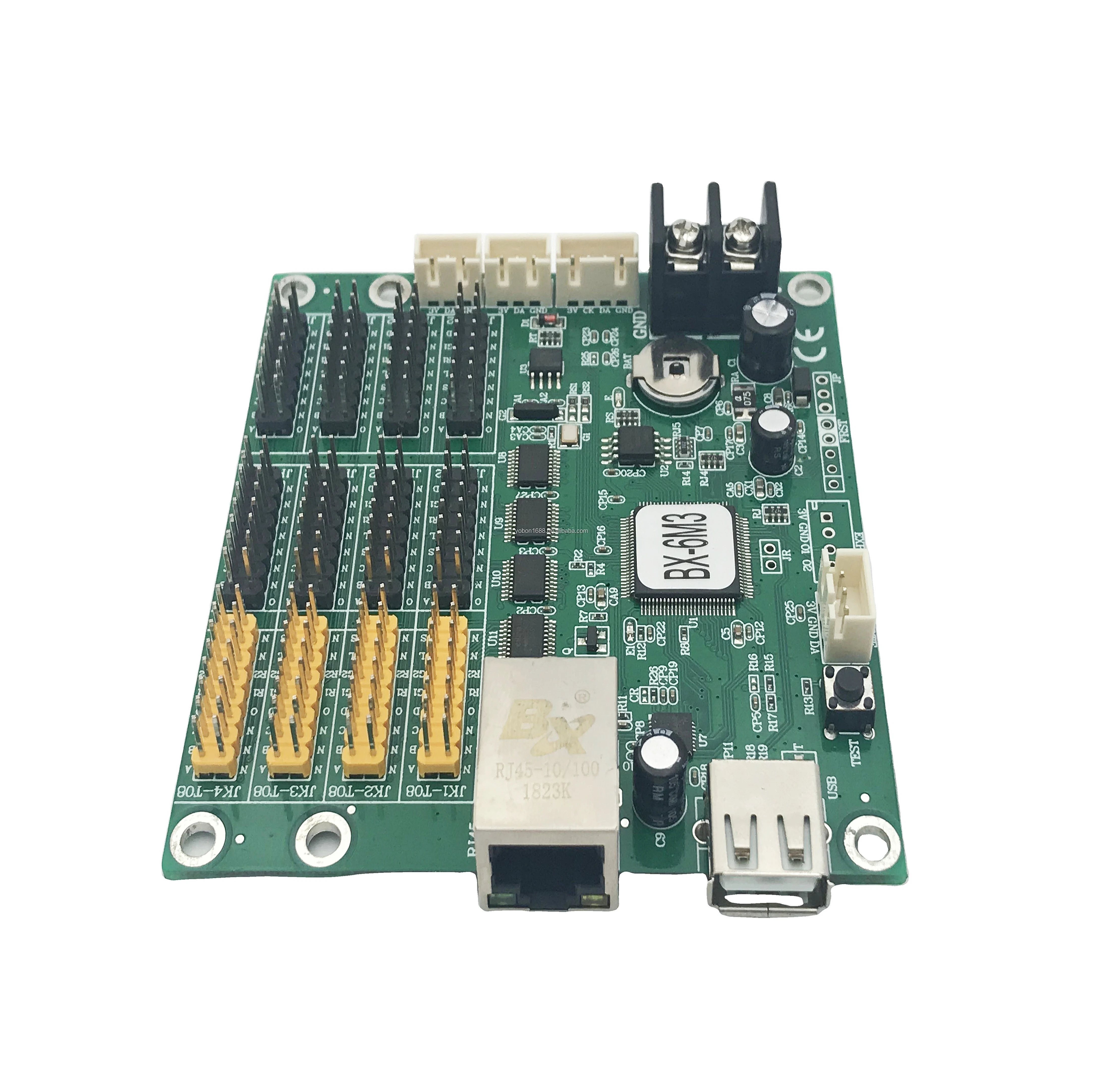 BX-6M3 Ethernet And USB Port P10 Rgb LED Single Taxi Top Display LED Asynchronous Display Control Card