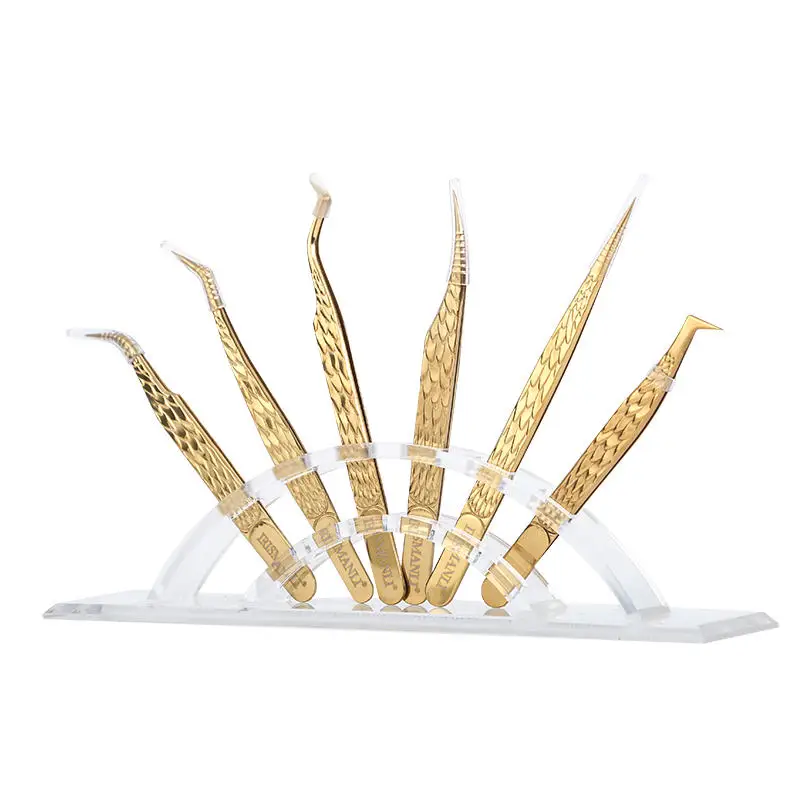 IRISMANLI Premium Stainless Steel Golden Lashes Tweezers Set Custom Logo Precision Pointed Tweezers