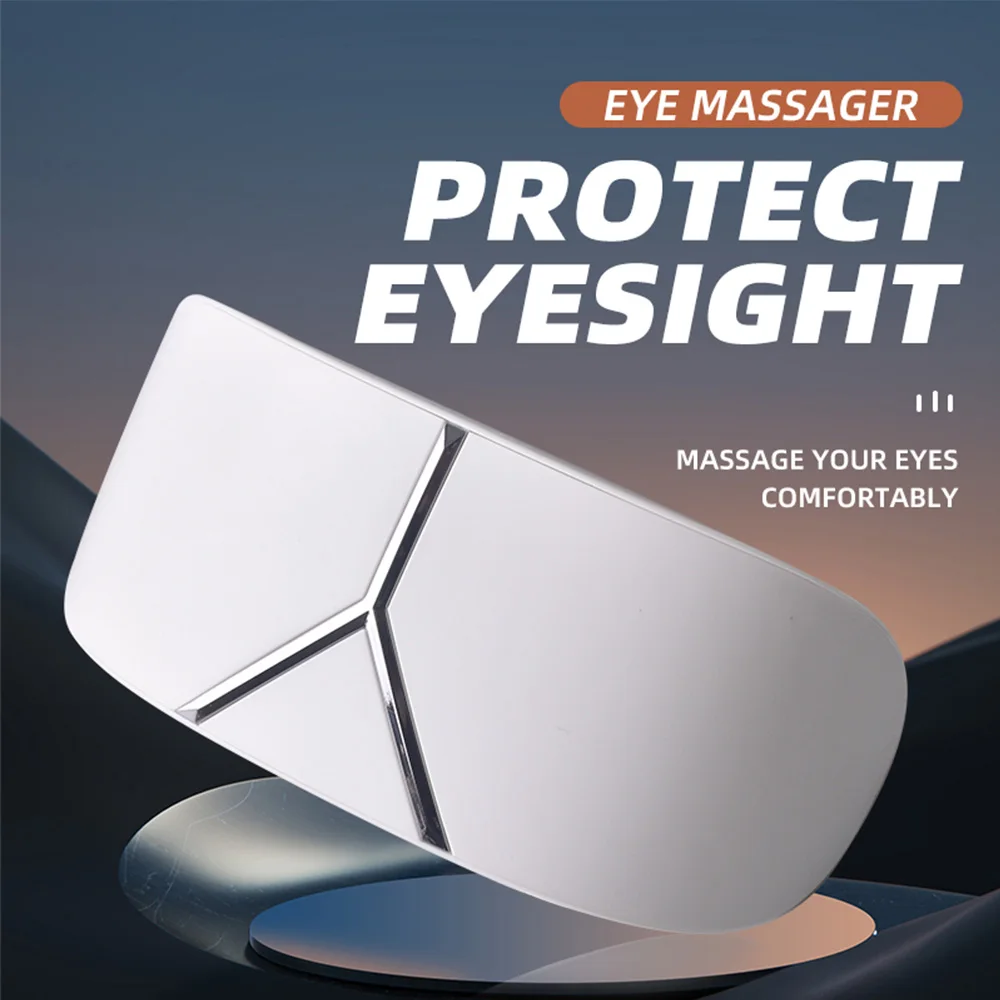 3D Silicone Massage Head Eye Massager with Heat Compression Bluetooth Music Electric Vibration Steam Eye Massager