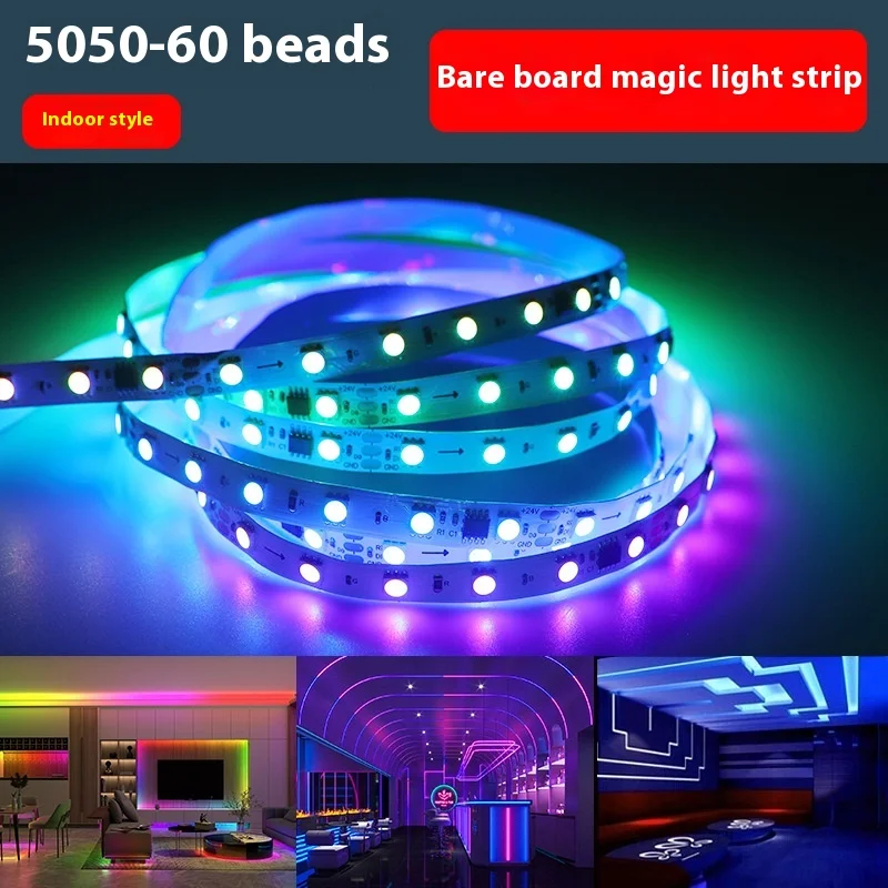 24V Flexible RGB Smart LED Strip Remote Control Bedroom TV PC Backlight Ambient SMD 5050 Led Strip Light