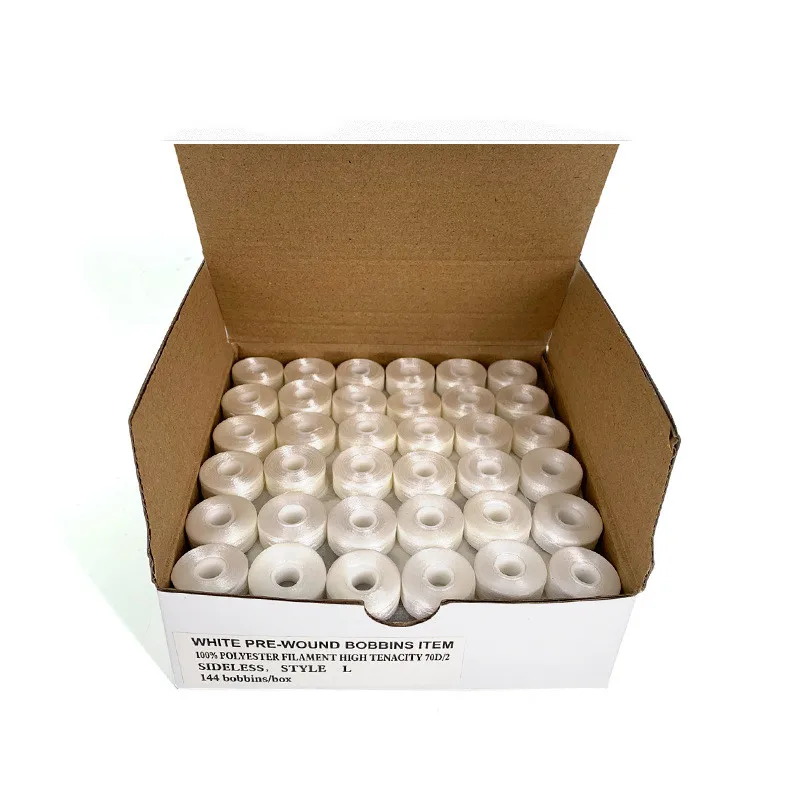 WT008 фабрика, 100% полиэстер, 75D/2, предварительно намотанная шпуля, Вышивальная нить