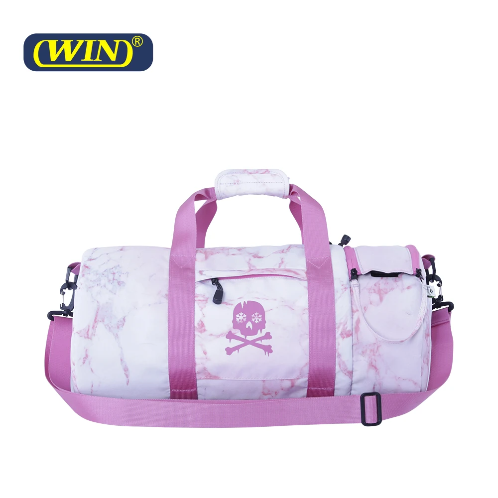 Custom Logo Large Capacity Sport Gym Women Pink Duffle Bag With Shoe Compartment