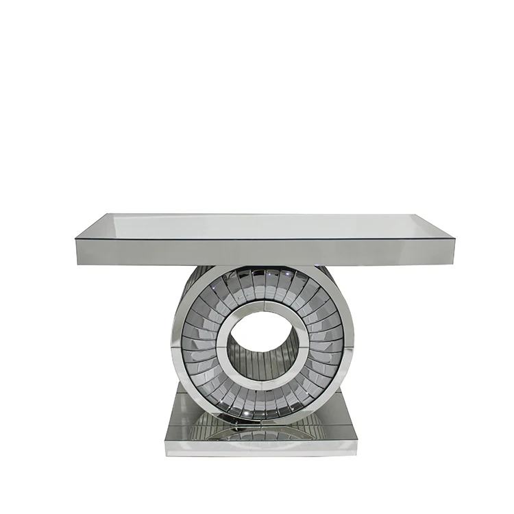 YGJS0443 горячая Распродажа Античный Современный дробленый бриллиант двойной G Кристалл Серебряный зеркальный стол