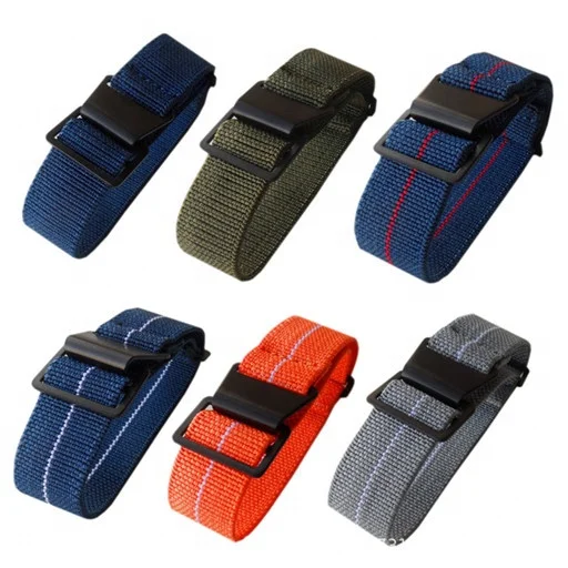 New arrival replacement woven nylon watch band black blue green quality skx strap