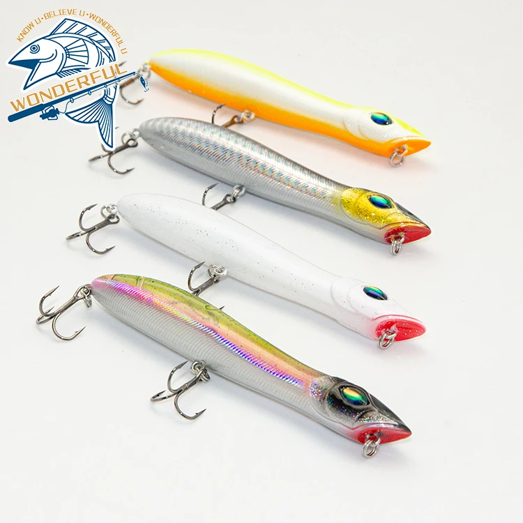 105mm 10g Saltwater Surface Topwater Walk The Dog Floatng Popping Hard Fishing Lure With Treble Hook