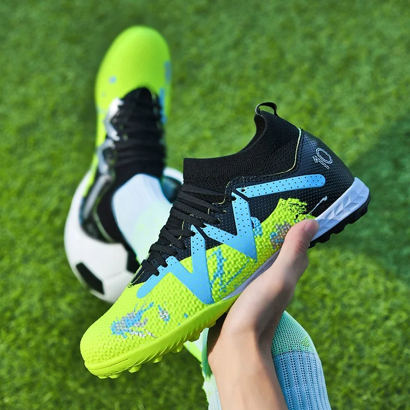 High Quality Men Cleats Football Boots Anti-slip Grass Training Women Sports Soccer Shoes