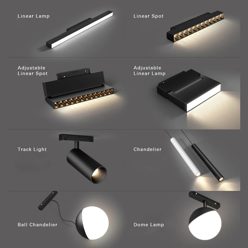 VACE White Grille Flood Line Adjust Rail Spotlights Series Magnet Magnetic Led Track Lights