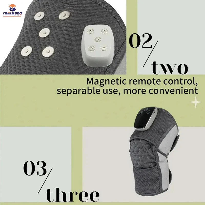 Meiyang Smart Heating Knee Joint Wrap Vibration Physiotherapy Electric Knee Massager With Heat