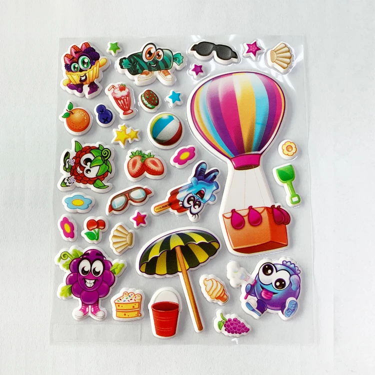 Hot custom  sticker album kids, kawaii scrapbooking deco stickers with different shape, stickers for kids cartoon