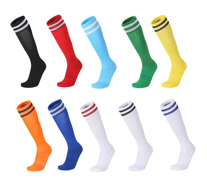High Quality Elastic Fabric Long Adult Anti Slip Sport Soccer Football Socks