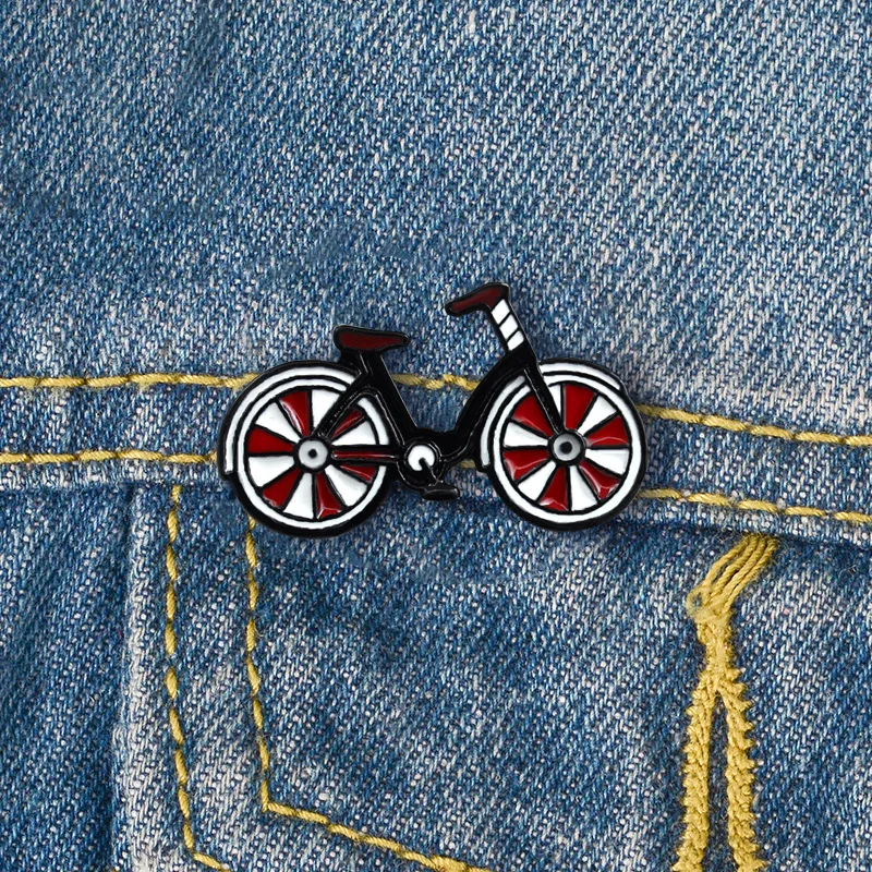 Creative Bicycle Electric Vehicle Car Enamel Brooch Planet Hot Air Balloon Rocket Spacecraft Airline Ticket Badge Cartoon Pin
