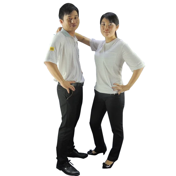 NEW Design ESD smock, Short sleeve, Poly/cotton Anti static Polo T-shirt esd clothing fabric