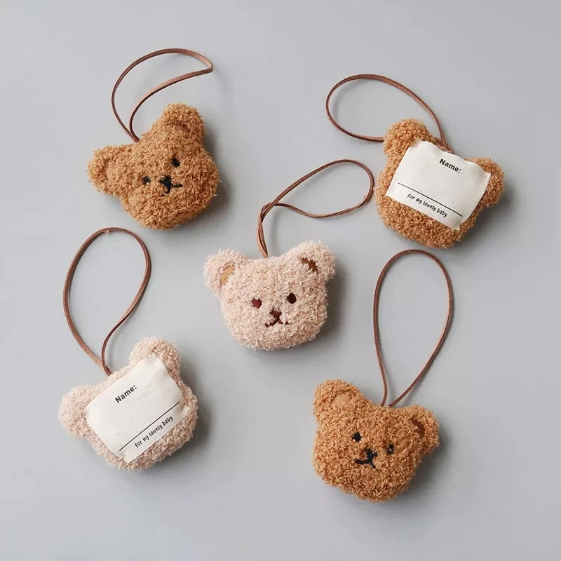 Cute Cartoon Plush Bear Doll Backpack Ornament Child Name Labels ID Tag for baby Schoolbag Luggage Nursery Children Name Tag