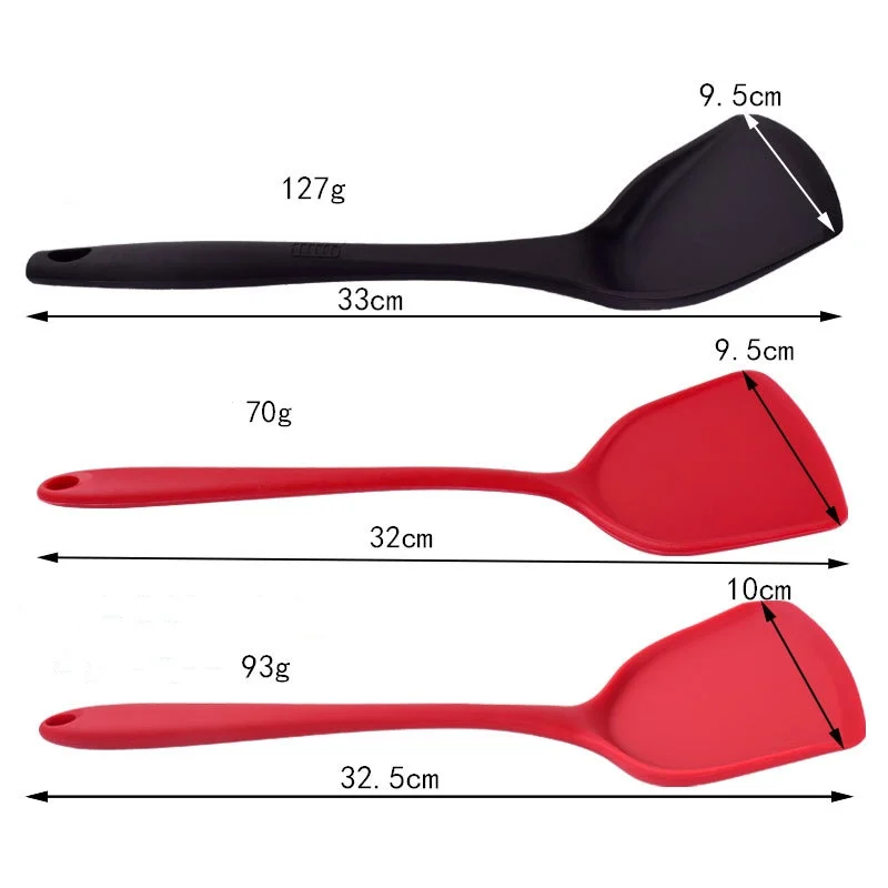 Non-stick cooker silicone wide Turner pancake spatula pizza spatula kitchen elevator gadget for fish steaks fish spatula
