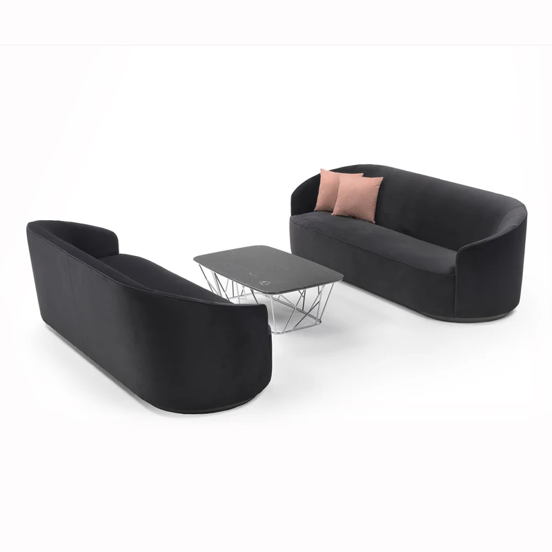 Modern Nordic velvet Sofa Curved Sofa Couch Living Room Home Office Upholstery Fabric Half Round Circle Sofa