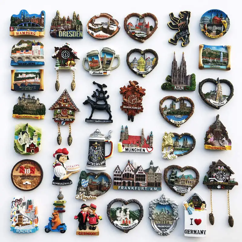 Famous Building Tourist Souvenirs Personalized Design Alloy Fridge Magnet Refrigerator Door Decorations