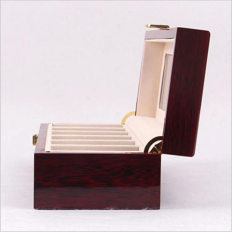 
High grade wood watch box display box storage packing 6 grids red wooden case 