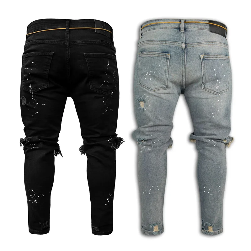 Jeans Pants for Men Wholesale Ripped Denim Jeans Trousers Trendy Casual Fashion Jeans