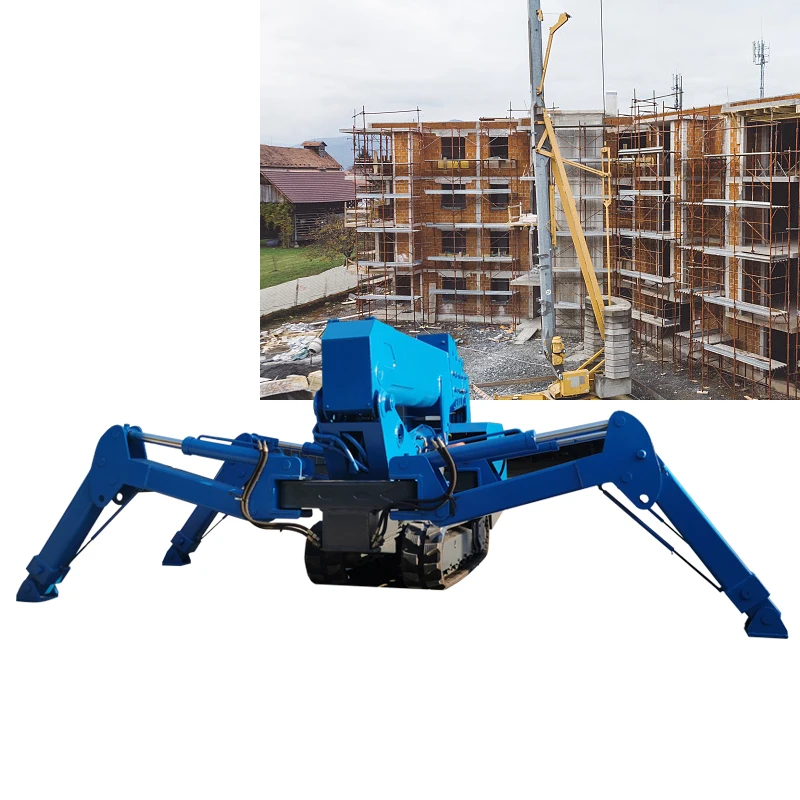 China Hydraulic 5/8-ton Crawler Crane Multifunctional 3-ton Mini Spider Crane Foldable Spider Crane for Sale