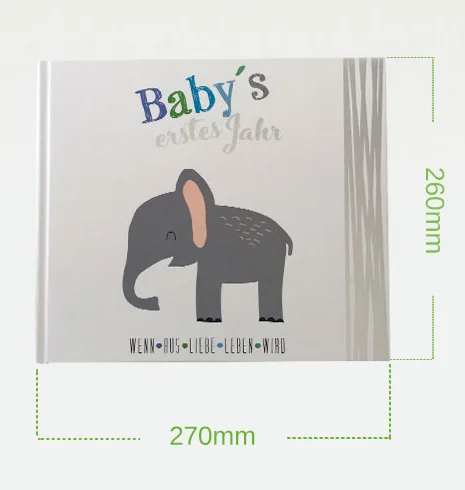 2022 new arrivals OEM custom design hot stamping spiral binding baby first-year memory-book and journal